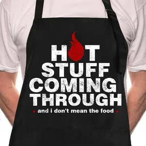 Funny Black Chef Aprons for Men Adjustable BBQ Grill Kitchen Cooking Aprons with Pockets, Grill Accessories