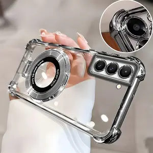 Suitable for [Galaxy S21 Fe 5g] high-end phone case🥰, Electroplated Luxury Clear Phone Case with Ring Stand Holder 4-Corner Shockproof Camera Protective Cover 952