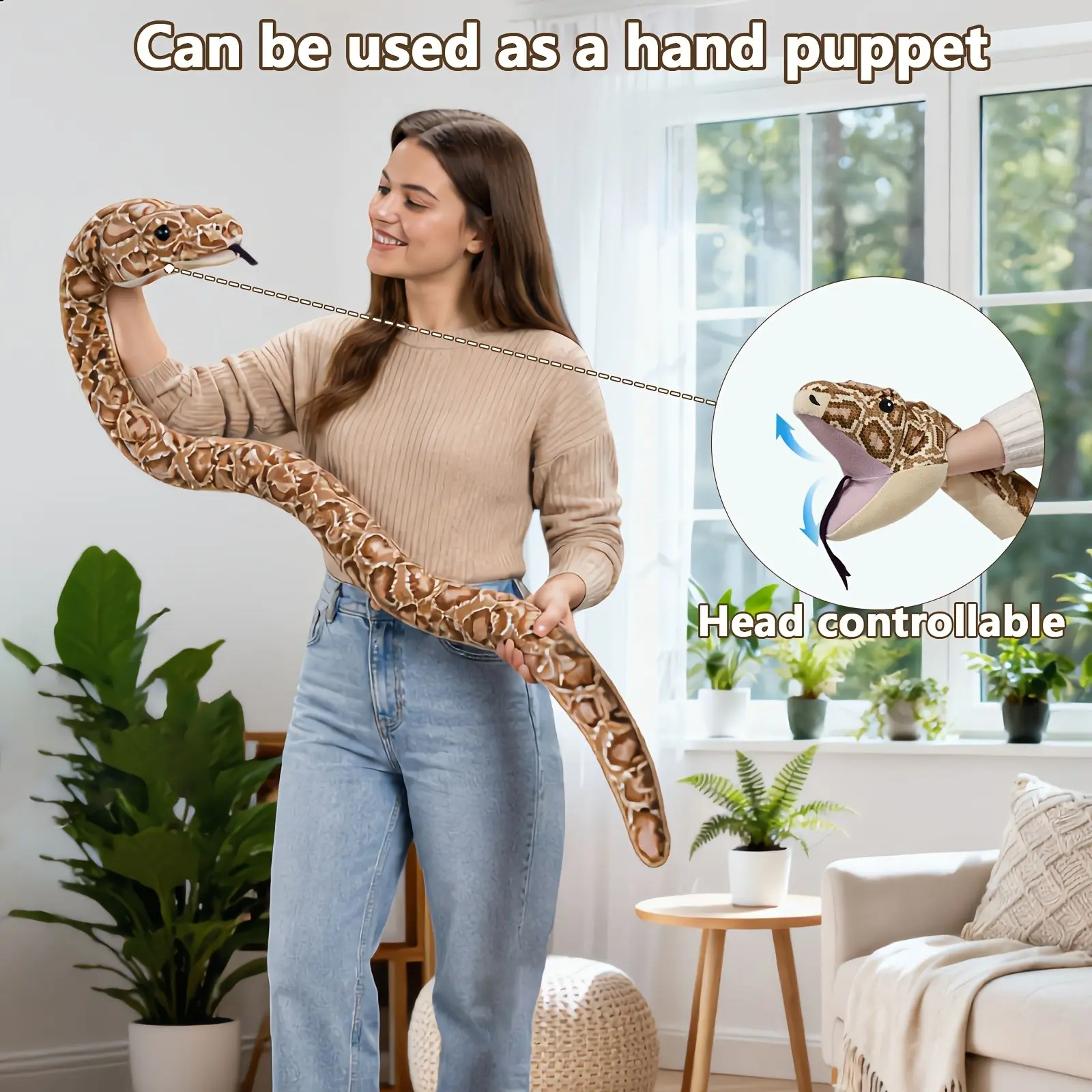 Simulated Python Plush Toy, Big Snake Pillow, Cushion, Cloth Doll, Funny Prank Gift, Halloween, Children's Day Preferred Gift
