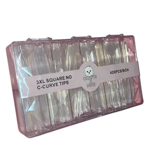3XL Square NO C-Curve Tips [in a box]