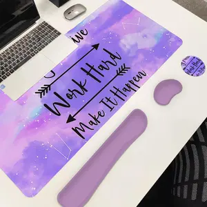 Clouds Pattern Mouse Pad & Keyboard Wrist Rest & Mouse Pad & Coaster-Set, Ergonomic Wrist Support, Waterproof Computer Mat, Suitable for Home Office Gaming