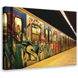 Graffiti Subway Train Canvas Art Canvas Art Poster Wall Art Print Modern Unique Family Bedroom Living Room Decor