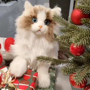 【Quick delivey】 4.5lb/2KG Handmade Plush Ragdoll - Exquisite Collectible Realistic Stuffed Cat - Simulated Plush Cat Companion Pet- Gift for Cat Lovers Women - Gift Set Box and Card Polyester Made Plushie
