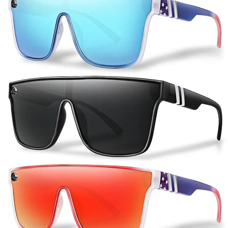Unisex Ombre Lens Flat Top Sunglasses, Summer Trendy Casual Sunglasses for Everyday Use, Fashion Accessories for Outdoor Activities, Stylish Shades