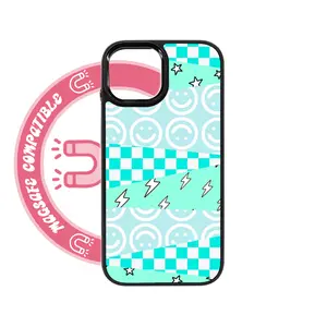 abbyrose Teal & White Mash Up iPhone Case with magnet
