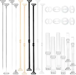 24Pcs Clear Bra Straps Invisible Bra Straps Replacement Elastic Dance Bra Clear Straps Adjustable Clear Straps for Bra Bra Strap Clips Dress Straps for Strapless Dress for Women Girls