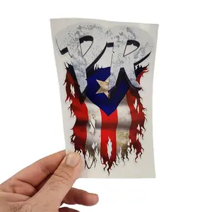 Puerto Rican Country Flag Decal Sticker with Reflective America Puerto Rico Pride Stickers for Cars Trucks Star Logo Emblem Graphic - Safe for Vehicle Paint - 3M Vinyl Graphic