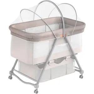 Bassinet Cover with Two-Way Zipper,Portable Bassinet Mosquito Net Cover,Bassinet Cover for Cats to Keep Pets Out(White)