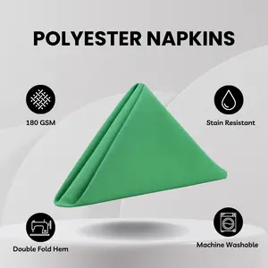 20 Inch Polyester Cloth Napkins Emerald Green (Pack of 10)