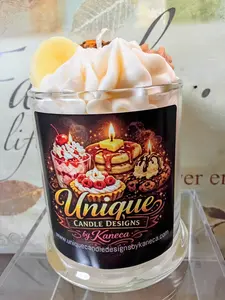 Unique Candle Designs By Kaneca- Banana Bread Candle. 13 oz. Large Soy Dessert Candle