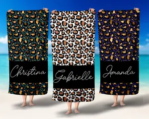 Personalized Leopard Towel