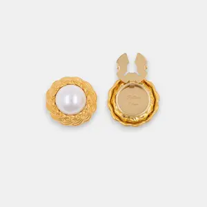 No Sew Braided Pearl Button Covers | Gold Tone Button Caps | Decorative Buttons for Blouses & Coats