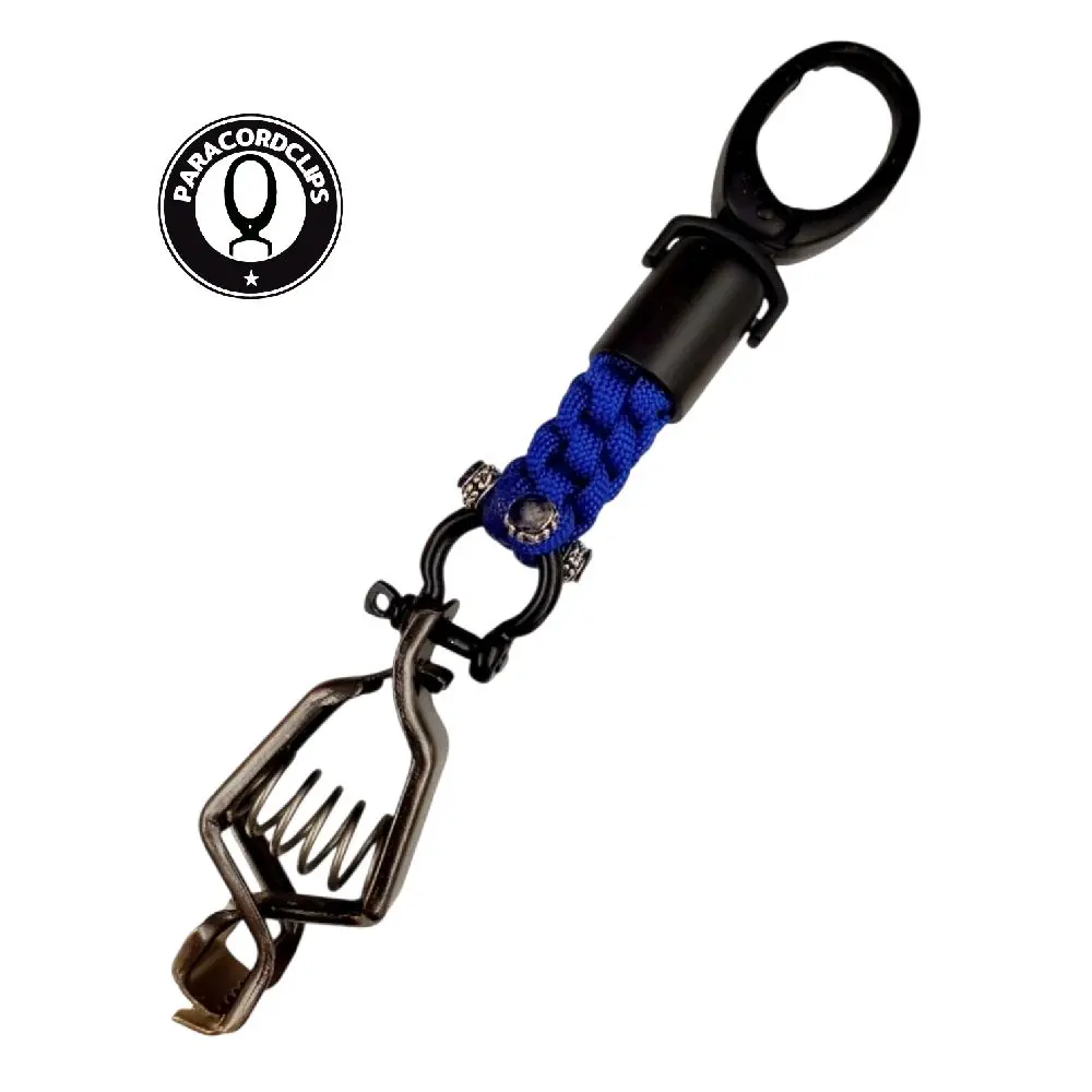 PARACORDCLIPS THE BLACK NOIR BLUE GLOVE CLIP PARACORDCLIPS THE BLACK NOIR BLUE GLOVE CLIP