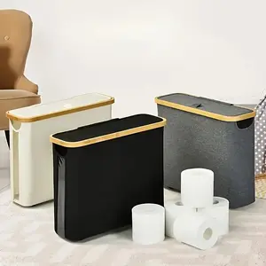 Toilet paper rack storage box, Toilet Paper Holder, one-piece multifunctional finishing box with cover, bathroom, office, laundry finishing box