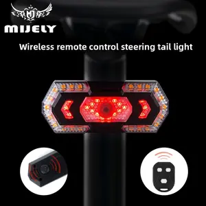 Wireless Remote Control Bike Turn Signal Light, USB Rechargeable Waterproof Rear Light with 40 LEDs & Horn, Rechargeable Led Taillights, Strobe Led Taillights