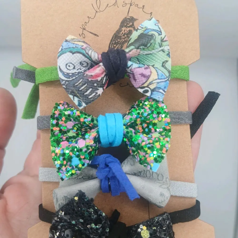 bearded dragon bow set, small animal bows, pet accessories,  ocean bows, summer bows, pet clothing, bearded dragon clothes