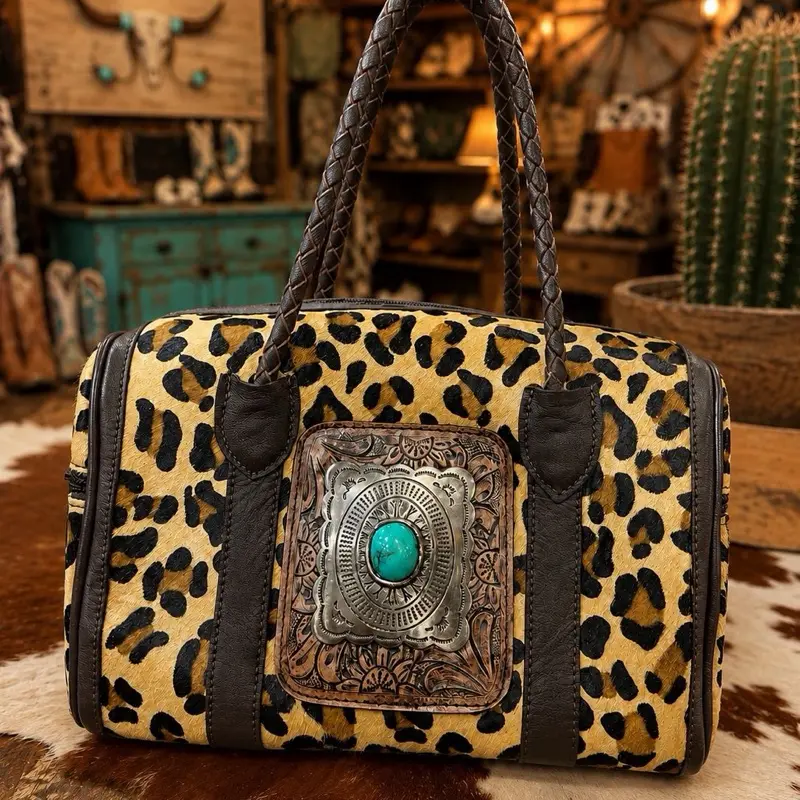 Medium Cheetah Print Cowhide with Breaded Straps created by Pammi Miami