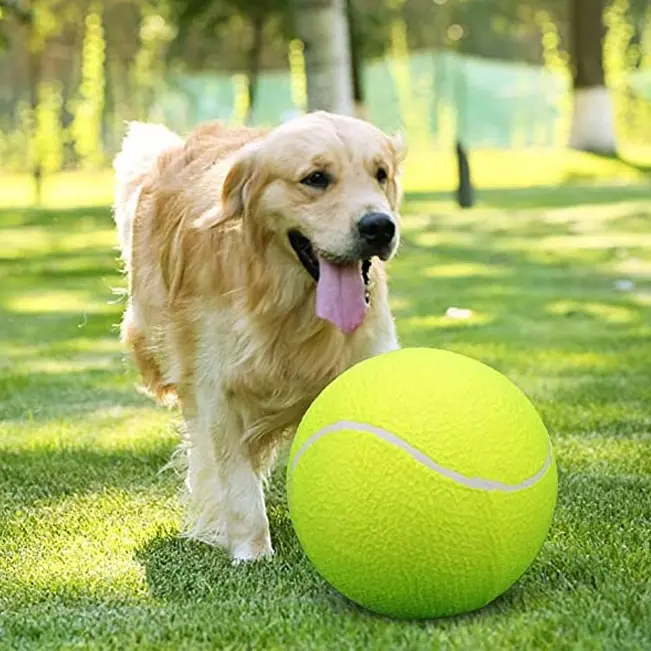 Giant Tennis Ball for Dogs, Yellow Big Tennis Ball for Dog Birthday Gift 9.5" Pet Toy Balls for Small/Medium/Large Dogs universal ball toy doggy toys giant tennisball herdingball puppy toys,Inflatable tennis ball