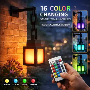 Pixel Lantern Night Light – 16-Color Wall-Mounted Ambient Light with Remote Control, RGB Mood Lamp for Bedroom, Gaming & Room Decor XZCAI