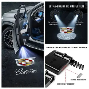 Cadillac Logo Welcome Lights Set of 4, Upgrade Your Car with Projector Atmosphere Lighting, Led Ambient Light, Easy Install No Damage, Fits Ct4 Ct5 Xt4 Xt5 Xt6
