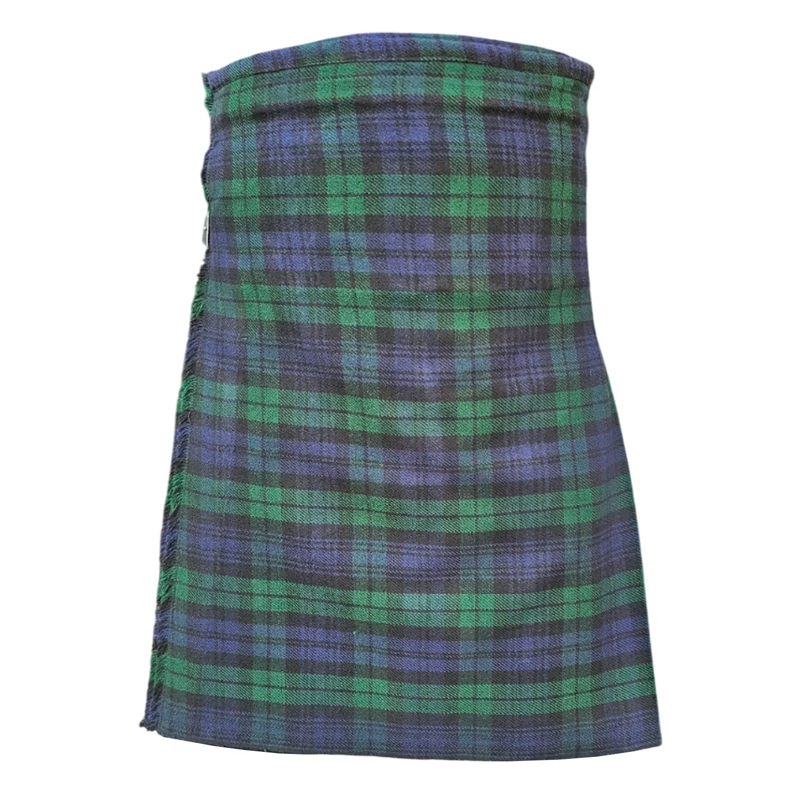 AAR Menswear Fitted Checked Black Plaid Tartan Traditional Kilt - Casual Acrylic Fabric Costumes with Belt, Strap, Buckle for Special Occasions