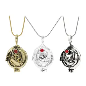 The Vampire Diaries Elena Gilbert Locket Necklace with Vervain, TVD Cosplay Pendant for Women Men, Openable Gift Jewelry