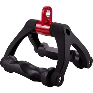 Double D Handle for Cable Machine - Ergonomic Row Handle Cable Attachment - Triangle V Bar Grip LAT PullDown Attachments for Home Gym