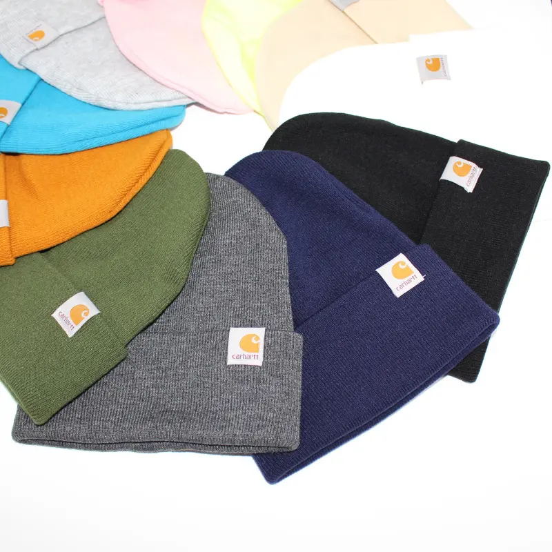 Solid Color Cuffed Knit Beanie Hat, Winter Warm Double Layer Skull Cap, Casual Work‑Style Cold Hat for Men Women