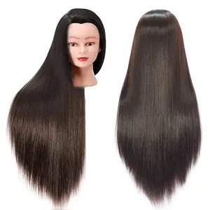 Mannequin Head with Hair  24"  Mannequin Heads for Make up, Braiding Hairdressing Doll Head for Styling Practice Cutting Training Head