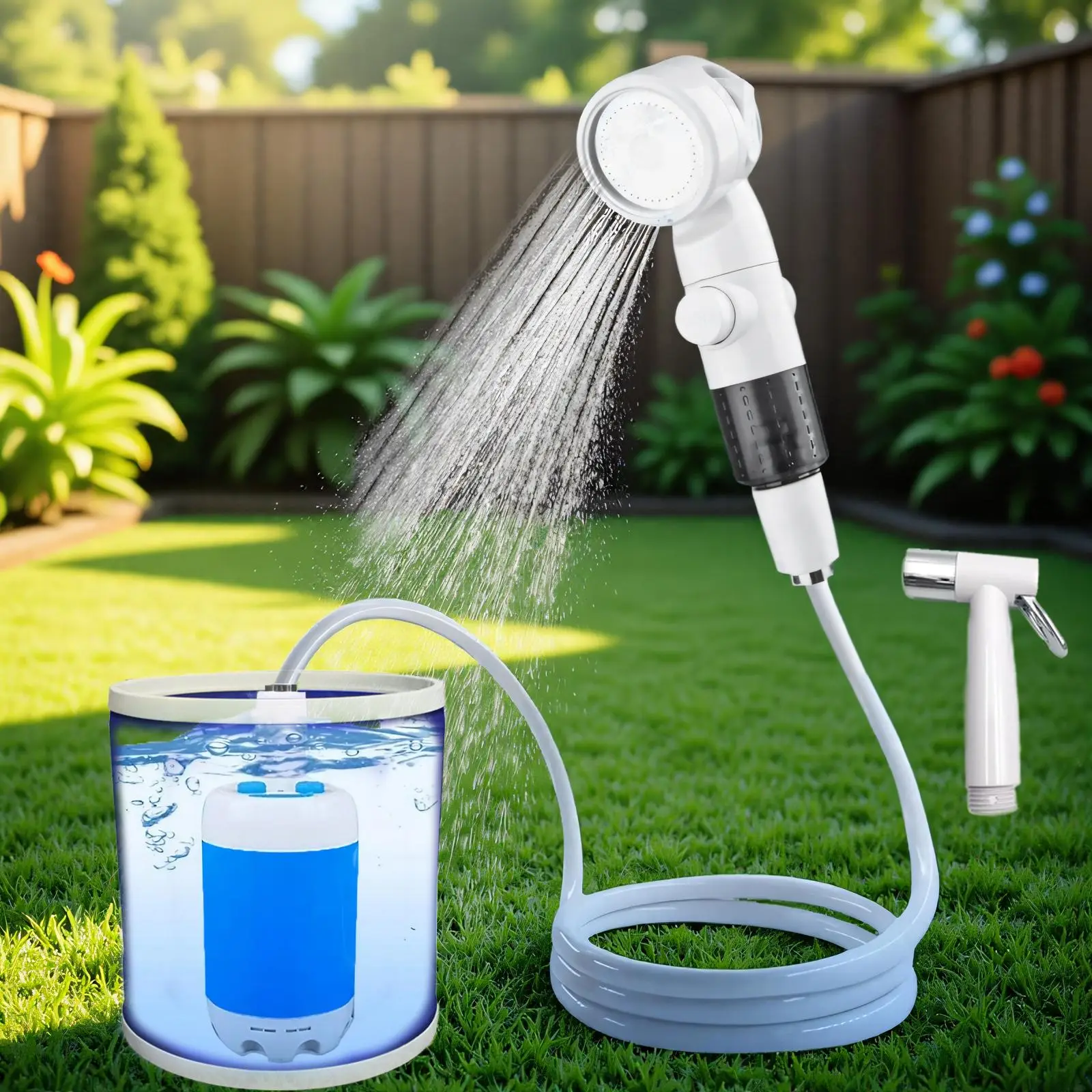 Rechargeable Water Pump Set, Portable Outdoor Travel Pet Cleaning Equipment, Multifunctional Garden Drainage Tool Set