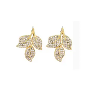 Sparkly Leaf Cluster Huggie Earrings | Your Portable Canopy of Light