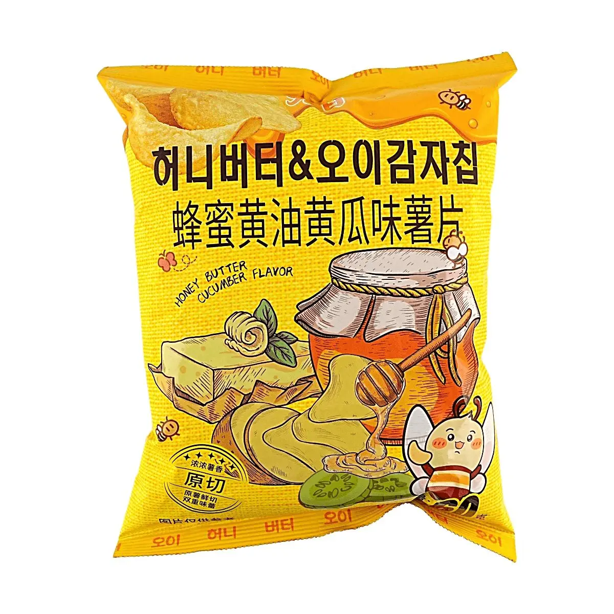 Jiu Ri Honey Butter Cucumber Potato Chips 60g Original Cut Crispy Sweet Salty Snack