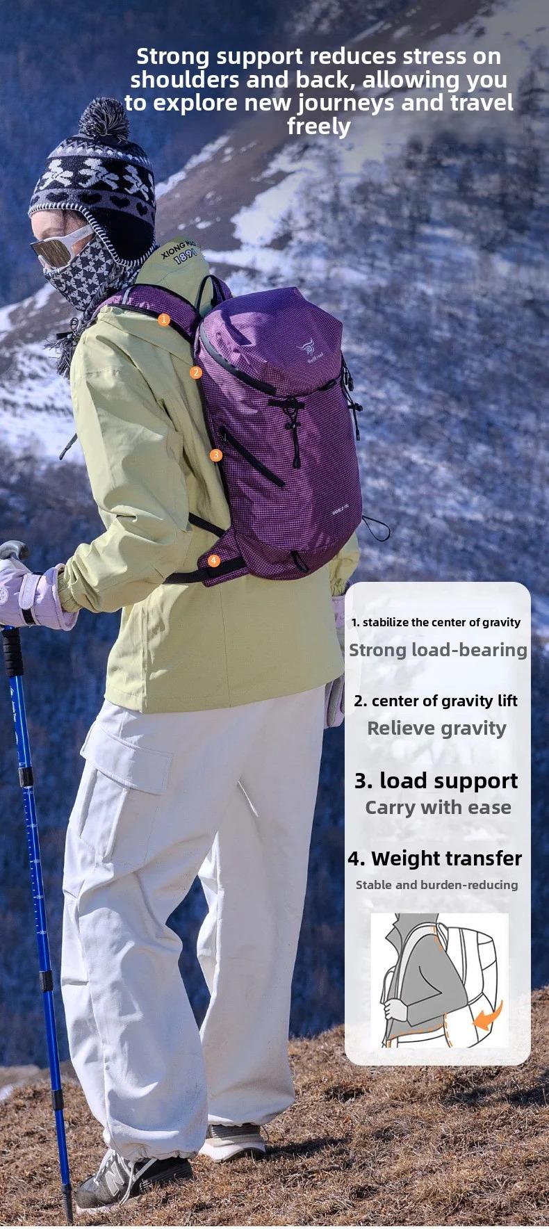 1PCS Hiking Backpack, Waterproof and Wear-resistant Lightweight Backpack Packable, Outdoor Sports Travel Camping Daypack