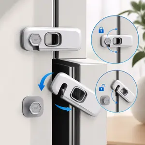 Household Adhesive Security Lock, 5 Pack Fridge Safety Lock, No Punch Firm Fixed Lock for Oven Dishwasher Cupboard Closet