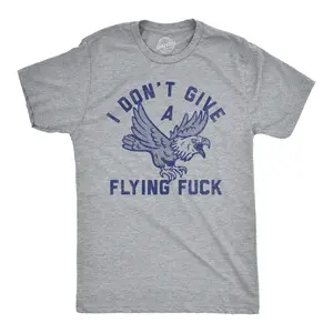 Mens Funny T Shirts I Don’t Give A Flying F*ck Sarcastic Graphic Tee for Men Mens Funny T Shirts Cool Vintage Fashion T-Shirt Gift Classic Menswear Funny offensive Short Sleeve Novelty Tees for Guys Light Grey