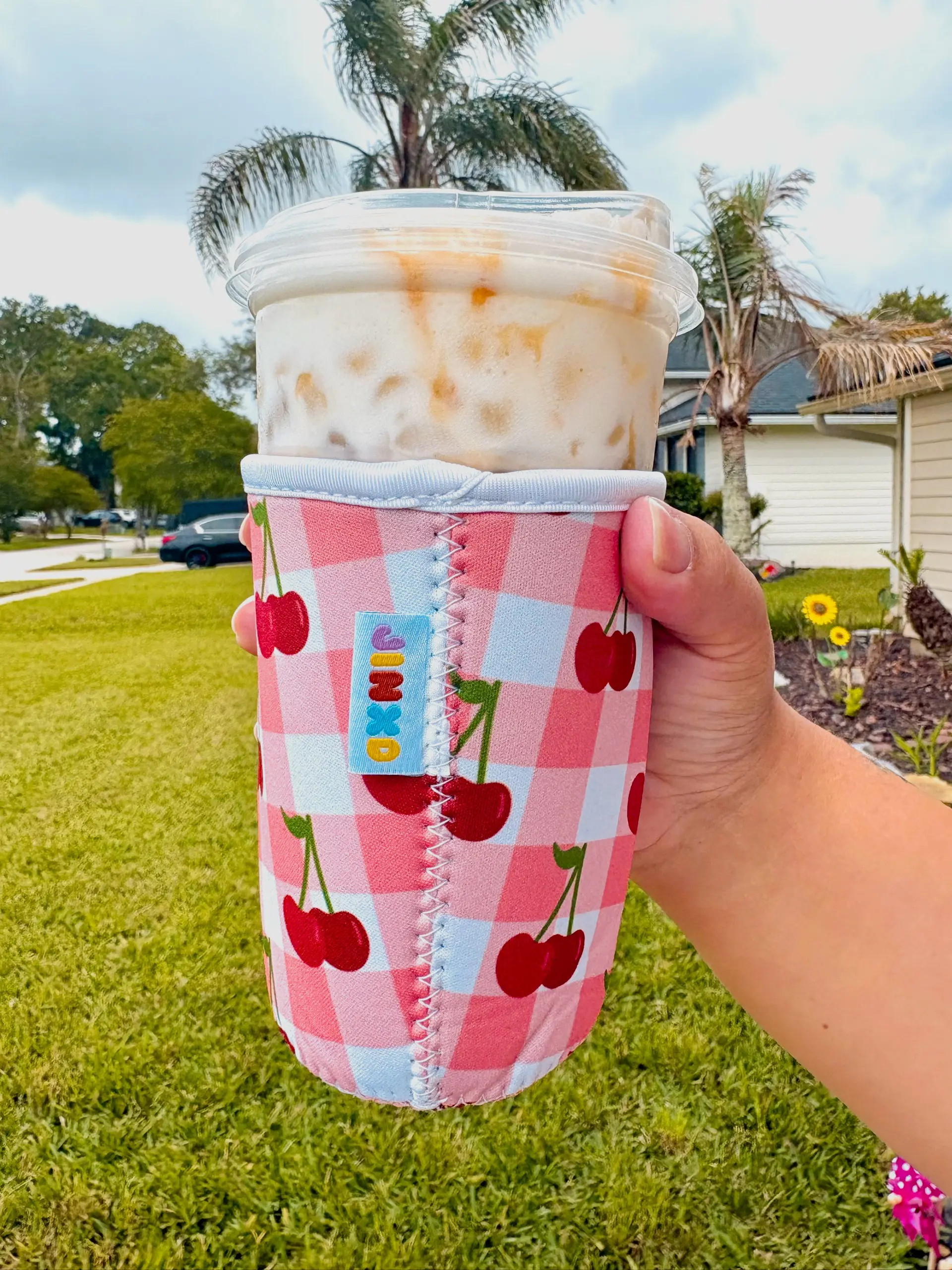 Picnic Cherries Insulate Coffee Sleeve, Drinkware
