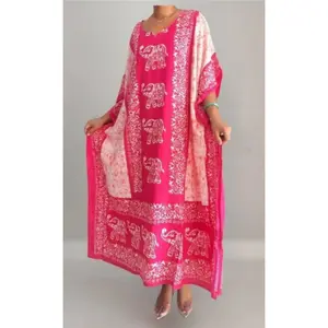 Ethnic Tribal Long Kaftan Loungewear Robe Duster Dress