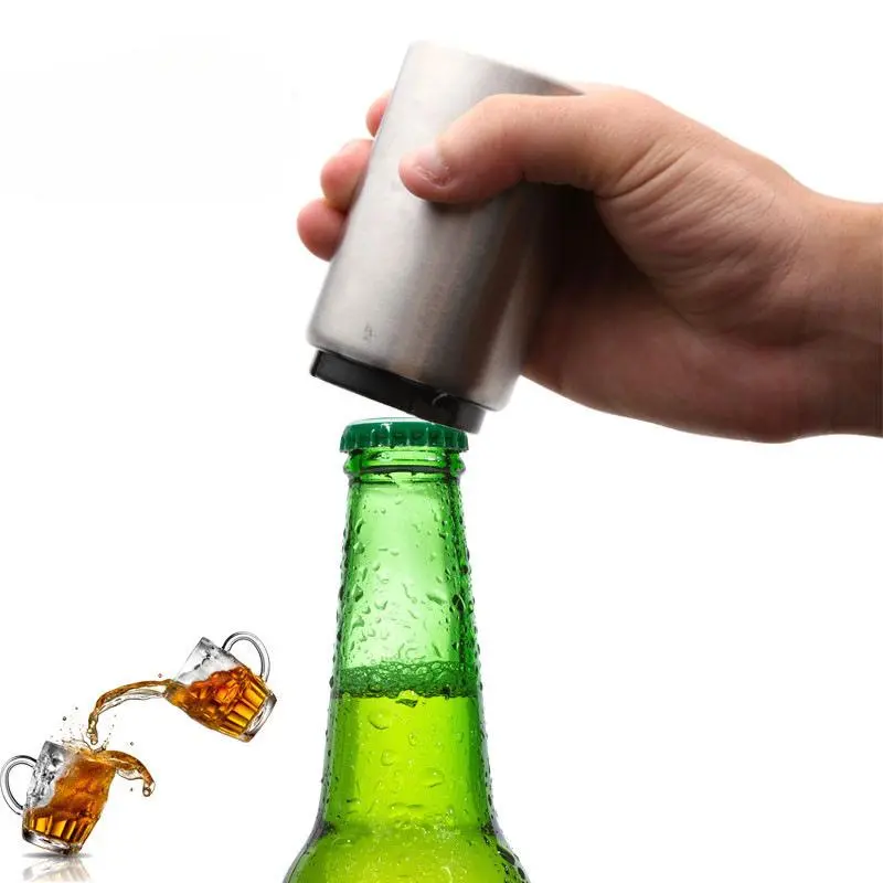 Portable Stainless Steel Bottle Opener, Manual Beer Bottle Opener Tool, Portable Bottle Cap Remover, Bottle Shape Opener, Kitchen Accessories, Home Essentials Kitchen Gadgets, Home Bar Accessories, Home Decor