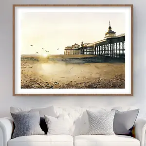 Begin Home Decor C1FM3648XAVULM 36 x 48 in. Sunset At the Beach - Coastal Beige Framed Print Wall Art for Decor