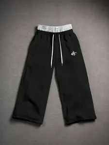 Men’s summer lightweight ice silk wide-leg pants from a trendy brand—loose fit with good drape, casual drawstring long trousers suitable for outdoor activities, commuting, and leisure sports.