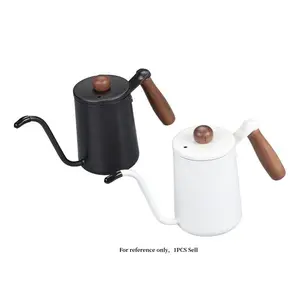 Walnut Handle 304 Stainless Steel Hand Drip Coffee Pot, Fine Spout Filter Pour-Over Coffee Maker, Hanging Ear Dripper Tool