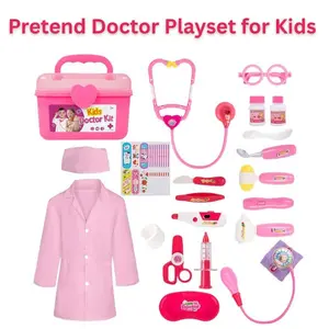 Pretend Doctor Playset for Kids Ages 3-5 – Toy Medical Kit with Stethoscope & Coat | Gift for Toddlers, Boys & Girls – Educational Role Play
