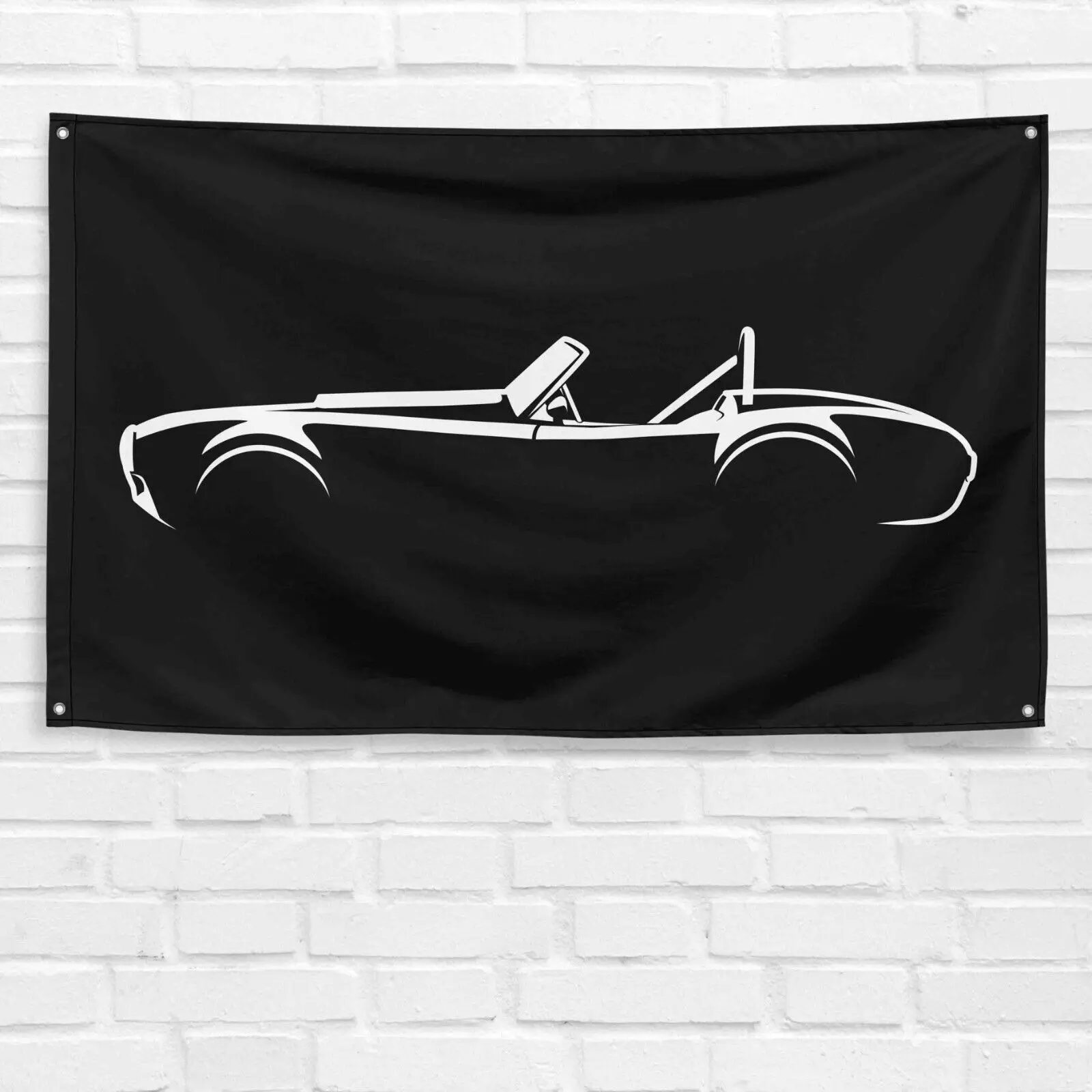Handmade Shelby Cobra 289 1964 Polyester Fabric Flag, 3x5 ft Vibrant Single-Sided Banner, Unbranded Car Enthusiast Dad Gift, Man Cave Garage Wall Decor