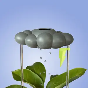 THE CLOUD MAKERS Stormy Dripping Rain Cloud for Plants with Neon Lightning Bolt Charm Patented Design 100% Made in USA Waterer for Pots 5" and Larger