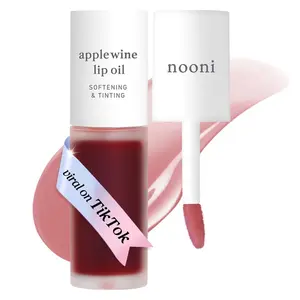 [3 Pcs] 0.12 FL Oz NOONI Korean Lip Oil - Applewine | Long-Lasting, Moisturizing, Plumping, Revitalizing for Dry Lips, Waterproof, No Peel Off, Hydrating Lip Stain, Stocking Stuffers, Gifts For Women