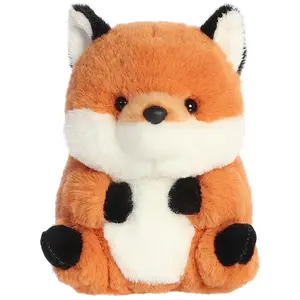 Aurora Rolly Pet Finley Fox Stuffed Animal — Soft Round Plush Toy in Orange, 5 Inches — Adorable Companion for Kids & Collectors
