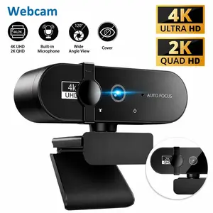 4K/2k/1080P Ultra High Definition Network Camera with Microphone Privacy Cover Wide-Angle View USB Plug and Play for PC and Laptop Supports Zoom and Microsoft Teams