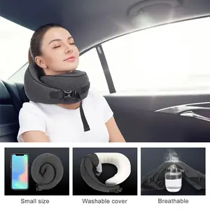 1count Travel Pillow, Pure Supportive Memory Foam Neck Pillow, Head Soft Pillow For Sleeping Rest Airplane Car Home Use