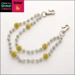 Yellow Drill Ball Hip Hop Chain, Heavy Street Style Pants Chain, Fashion Baggy Jeans Accessory