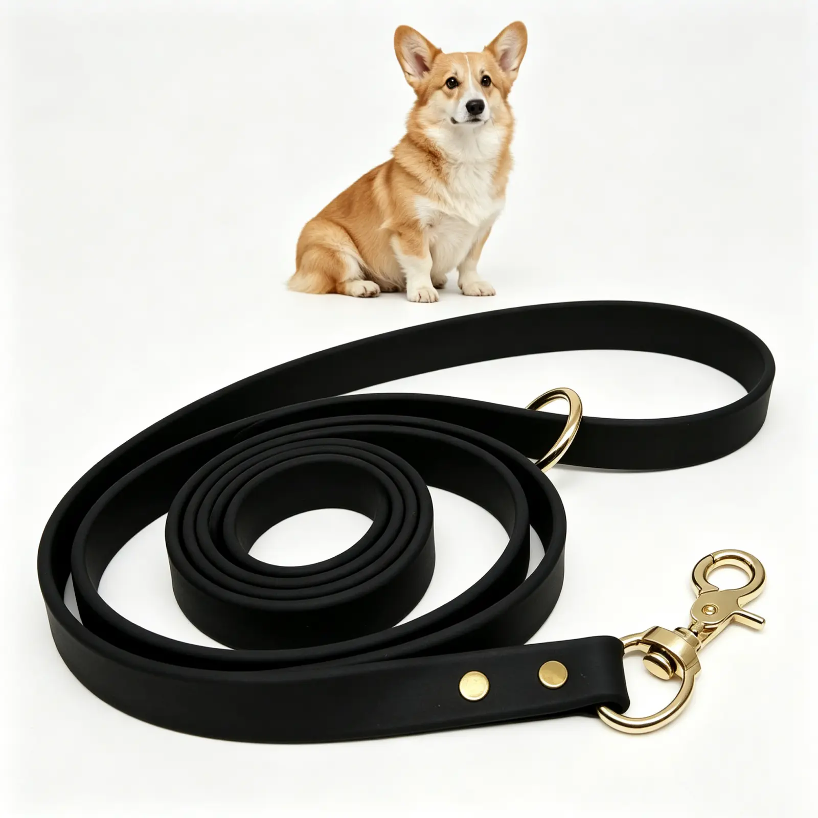 Biothane Dog Training & Walking Leash - 6ft 5/8in Black Durable Dog Biothane Strap, Multi-Size & Various Color Options Available